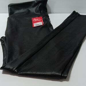 SPANX Shiny Black Faux Leather Pants